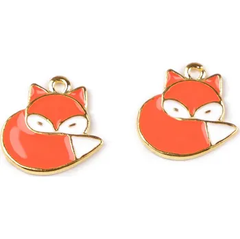 Přívěsek Kovový přívěsek / taháček na zip liška Varianta: 5 oranžová střední, Balení: 2 ks