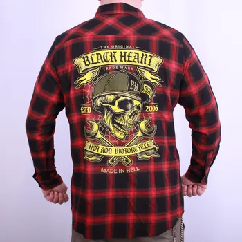 Pánská košile Pánská Košile BLACK HEART SATAN Barva: Červená, Velikost: XXL
