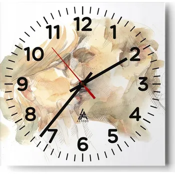 Hodiny Kuchyňské nástěnné hodiny 30x30 Láska Skleněné hodiny do obýváku Moderní Tiché