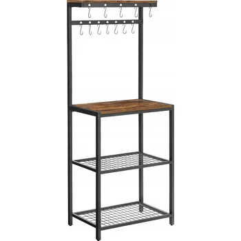 Knihovna Kuchyňská skříňka Songmics, odstíny hnědé, 40 x 60 x 151,5 cm, barva dvířek: černá