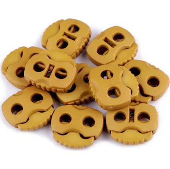 Brzdičky s dvěmi dírkami 20x20 mm Varianta: 27 hořčicová tmavá, Balení: 10 ks