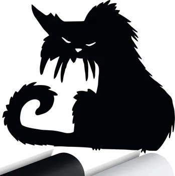 Samolepicí dekorace na vozidlo ZLÝ KOCOUR KOČKA NÁLEPKA NA AUTO 13X15 cm