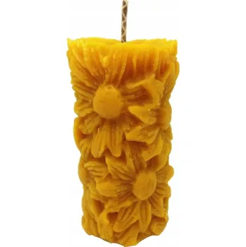 Svíčka Dekorativní svíčka z včelího vosku, přírodní Miód i Bursztyn 1 ks