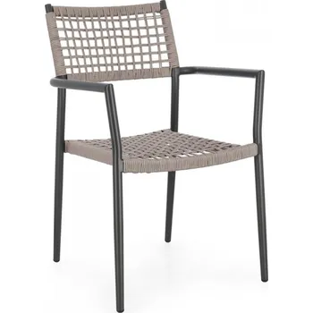 BIZZOTTO Zahradní židle CALETA černá se šedým výpletem 0666041