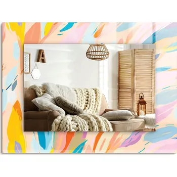 Zrcadlo Obdélníkové s potiskem Zrcadlo 80x60 cm s abstraktními barevnými tahy
