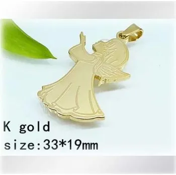 Přívěsek Andílek ve zlaté barvě - ocelový přívěsek