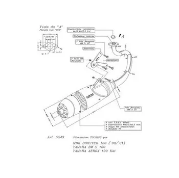 Výfuk pro motocykl Výfuk LeoVince MBK BOOSTER 100 1999 - 2001 TOURING