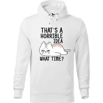 Pánská mikina DOBRÝ TRIKO Pánská mikina s potiskem What time Velikost pánské mikiny: XL, Barva: Bílá