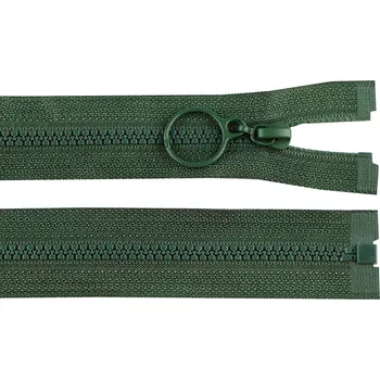 Zip Kostěný zip No 3 délka 50 cm s kroužkem Varianta: 273 zelená smrková, Balení: 1 ks