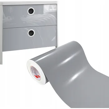 Tapeta Fólie Samolepicí Jednobarevná dýha na nábytek Šedá Lesk 33x100 cm