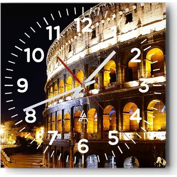 Hodiny Nástěnné hodiny do obýváku 40x40 Architektura Bezhlučné hodiny na skle Tiché