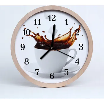 Hodiny Moderní nástěnné hodiny do loftu Káva do obýváku 25 cm