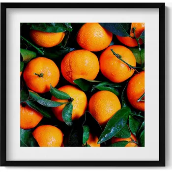 Obraz Dekorativní nástěnný obraz v černém rámu Zralé italské pomeranče 50x50 cm