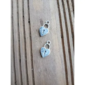 Materiál na výrobu šperku přívěsek zámeček srdce 10 x 15 mm