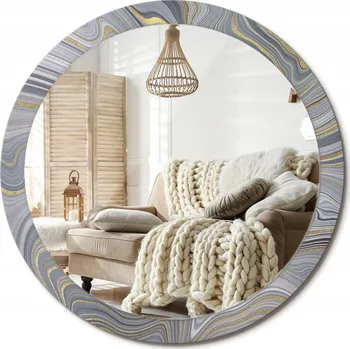 Zrcadlo Zrcadlo s potiskem do koupelny, kuchyně, předsíně XXL 100 cm Šedý mramor