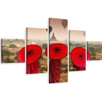 Obraz Vícedílný obraz Mniši buddhisté 3D 200x120 cm