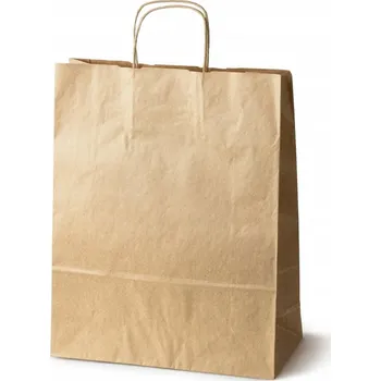 Papírová taška 320x120x410mm s krouceným uchem, HNĚDÁ
