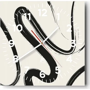 Hodiny Velké nástěnné hodiny 40x40 Linie Skleněné hodiny Čtvercové Tiché