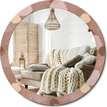 Zrcadlo Moderní dekorativní kulaté zrcadlo s potiskem Růže kompozice průměr 90 cm