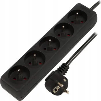 Napájecí kabel Prodlužovací Kabel lišta Blow 3 m, 5 ks, černá