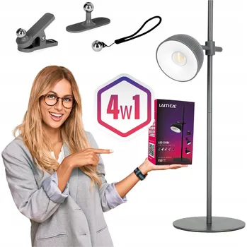 Lampička Bezdrátová LED Stolní Lampa Laitica ORBI Šedá USB 4v1 NASTAVITELNÁ