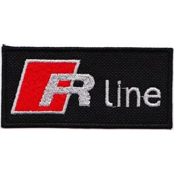 VAR nášivka AUDI R line 8,5 x 4,0 cm ČERNÁ