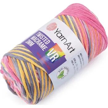 Příze Pletací příze Twisted Macrame 250 g rozčesávací Varianta: 2 (913) růžová, Balení: 1 ks