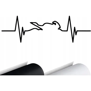 Samolepicí dekorace na vozidlo NÁLEPKA Puls - Linie Života MOTORKA Závodní 18x5 cm