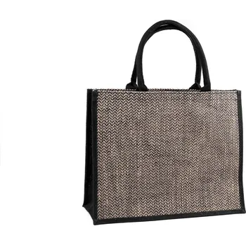 Nákupní taška Jutová taška s chevronovým vzorem 42x33 cm Varianta: režná přírodní, Balení: 1 ks