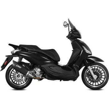Výfuk pro motocykl MIVV Mover Silencer Black Stainless Steel/Black ABS End Cap Piaggio Beverly 300 MV.PG.0001.LV