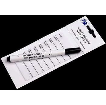 Nažehlovací štítek s popisovačem Varianta: 2 bílá anglicky, Balení: 1 sáček