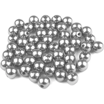 Korálek Plastové voskové korálky / perly Glance Ø6 mm Varianta: F58 šedá neutrální, Balení: 500 g