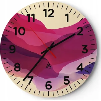 Hodiny Nástěnné hodiny do obýváku 40x40 Abstrakce Kulatý Skleněné hodiny Loft Tiché