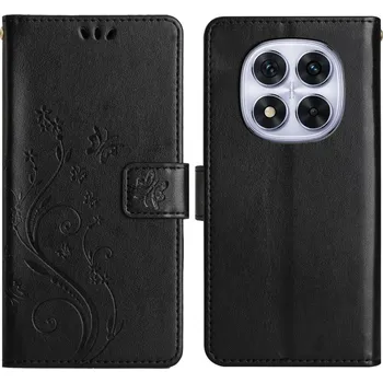 Pouzdro na mobilní telefon Flowers knížkové pouzdro na Xiaomi Redmi Note 14 Pro 5G/Poco X7 5G - černé