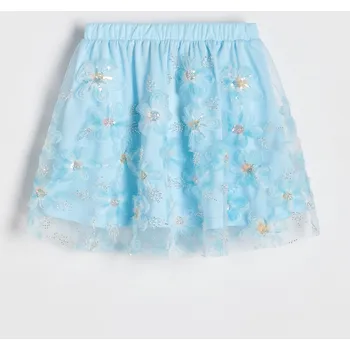 Dívčí sukně Reserved - Tylová sukně s aplikací - bleděmodrá - 399DA-05X - 399DA-05X-128