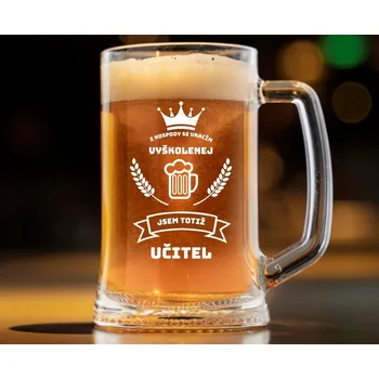 Sklenice Dekorant Pivní půllitr pro učitele Z HOSPODY SE VRACÍM VYŠKOLENEJ