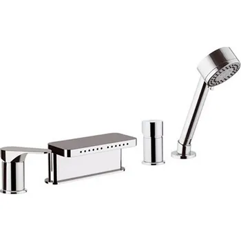 Vodovodní baterie Čtyřotvorová vanová baterie FONTI 0608 - nikl broušený BAREL0608 + slevový kód, + prodloužená záruka