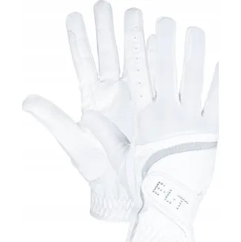 Jezdecké rukavice se zapínáním Noelle - ELT XS. Bílé