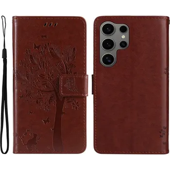 Pouzdro na mobilní telefon Trees knížkové pouzdro na Samsung Galaxy S25 Ultra - hnědé
