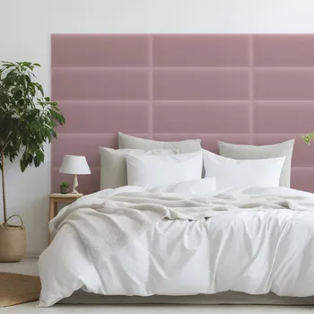 Obklad Sametový čalouněný panel - Obdélník - 80x20cm Růžová
