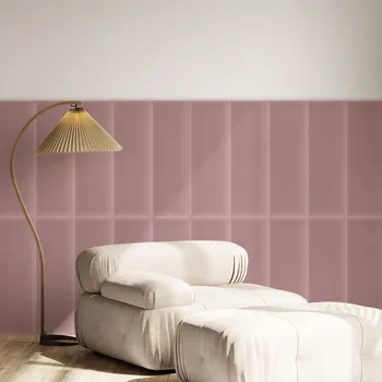 Obklad Sametový čalouněný panel - Obdélník - 60x30cm Růžová