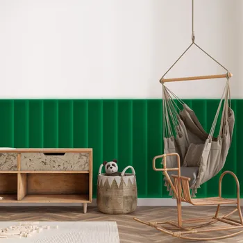 Obklad Sametový čalouněný panel - Obdélník - 100x20cm Zelená