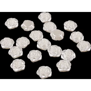 Dětské navlékací korálky Plastové voskové korálky / perly růžičky s průvlekem Ø13 mm Varianta: 9 perlová, Balení: 20 ks