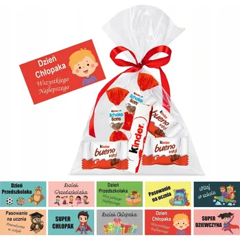 Dárkový potravinový koš Sladkosti balíček Kinder DÁREK ke Dni dětí do školky pro kluka holku