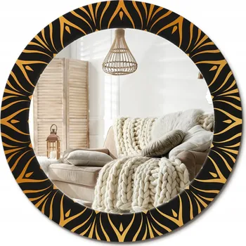 Zrcadlo Moderní dekorativní kulaté zrcadlo na zeď s potiskem Mandala průměr 60 cm