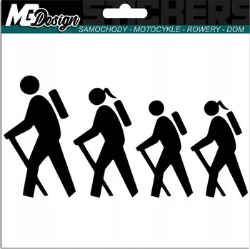 Samolepicí dekorace na vozidlo NÁLEPKA na auto NORDIC WALKING TURISTIKA 8x15 cm