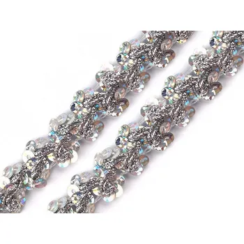 Flitrový prýmek šíře 15 mm hologram Varianta: 1 stříbrná, Balení: 1 m