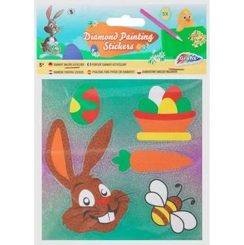 samolepka Diamantové samolepky 5 ks - Velikonoční zajíček