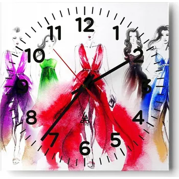 Hodiny Kuchyňské nástěnné hodiny 30x30 Módní Přehlídka Skleněné hodiny do obýváku Moderní Tiché