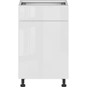 Kuchyňská skříňka Black red white D1S-50/82/SFB dolní skříňka s zásuvkou P/S - L/S kuchyně Top Line Zvolte stranu: pravé provedení, Barva korpusu skříněk: Šedá grenola, Zvolte barvu dvířek: Bílá lesk